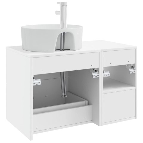 ZESTAW MEBLI ŁAZIENKOWYCH 2 PCS BIAŁY DREWNO INŻYNIERYJNE