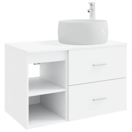 ZESTAW MEBLI ŁAZIENKOWYCH 2 PCS BIAŁY DREWNO INŻYNIERYJNE