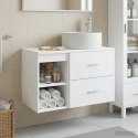 ZESTAW MEBLI ŁAZIENKOWYCH 2 PCS BIAŁY DREWNO INŻYNIERYJNE