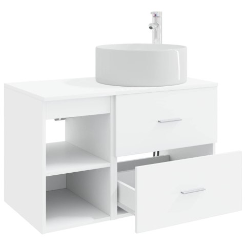 ZESTAW MEBLI ŁAZIENKOWYCH 2 PCS BIAŁY DREWNO INŻYNIERYJNE