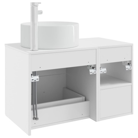 ZESTAW MEBLI ŁAZIENKOWYCH 2 PCS BIAŁY DREWNO INŻYNIERYJNE