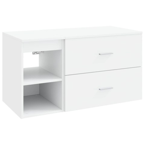 ZESTAW MEBLI ŁAZIENKOWYCH 2 PCS BIAŁY DREWNO INŻYNIERYJNE