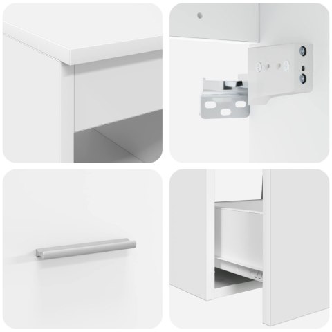 ZESTAW MEBLI ŁAZIENKOWYCH 2 PCS BIAŁY DREWNO INŻYNIERYJNE
