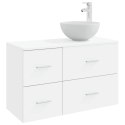 ZESTAW MEBLI ŁAZIENKOWYCH 2 PCS BIAŁY DREWNO INŻYNIERYJNE