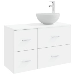 ZESTAW MEBLI ŁAZIENKOWYCH 2 PCS BIAŁY DREWNO INŻYNIERYJNE