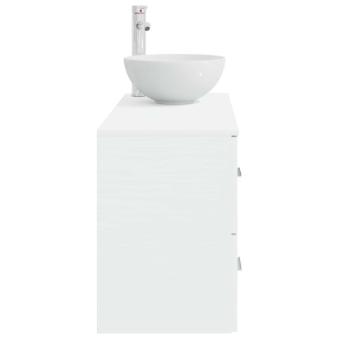 ZESTAW MEBLI ŁAZIENKOWYCH 2 PCS BIAŁY DREWNO INŻYNIERYJNE