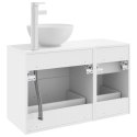 ZESTAW MEBLI ŁAZIENKOWYCH 2 PCS BIAŁY DREWNO INŻYNIERYJNE
