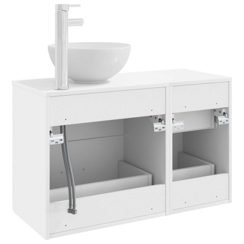 ZESTAW MEBLI ŁAZIENKOWYCH 2 PCS BIAŁY DREWNO INŻYNIERYJNE