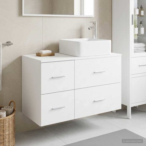 ZESTAW MEBLI ŁAZIENKOWYCH 2 PCS BIAŁY DREWNO INŻYNIERYJNE
