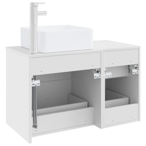ZESTAW MEBLI ŁAZIENKOWYCH 2 PCS BIAŁY DREWNO INŻYNIERYJNE