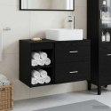 ZESTAW MEBLI ŁAZIENKOWYCH 2 PCS CZARNY DĄB DREWNO INŻYNIERYJNE