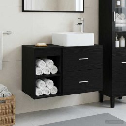 ZESTAW MEBLI ŁAZIENKOWYCH 2 PCS CZARNY DĄB DREWNO INŻYNIERYJNE