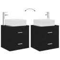ZESTAW MEBLI ŁAZIENKOWYCH 2 PCS CZARNY DĄB DREWNO INŻYNIERYJNE