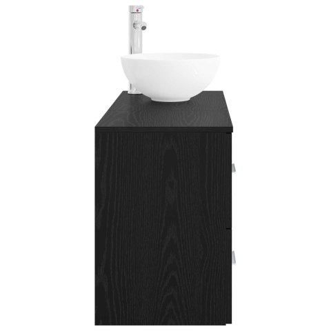 ZESTAW MEBLI ŁAZIENKOWYCH 2 PCS CZARNY DĄB DREWNO INŻYNIERYJNE