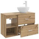 ZESTAW MEBLI ŁAZIENKOWYCH 2 PCS DĄB ARTISAN DREWNO INŻYNIERYJNE