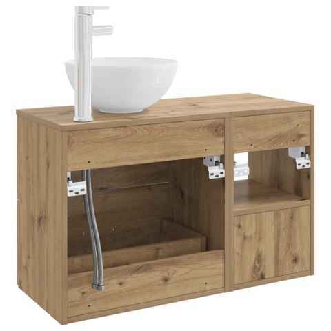 ZESTAW MEBLI ŁAZIENKOWYCH 2 PCS DĄB ARTISAN DREWNO INŻYNIERYJNE