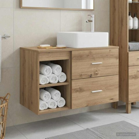 ZESTAW MEBLI ŁAZIENKOWYCH 2 PCS DĄB ARTISAN DREWNO INŻYNIERYJNE
