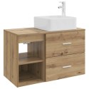 ZESTAW MEBLI ŁAZIENKOWYCH 2 PCS DĄB ARTISAN DREWNO INŻYNIERYJNE
