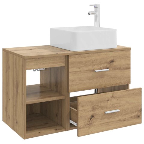 ZESTAW MEBLI ŁAZIENKOWYCH 2 PCS DĄB ARTISAN DREWNO INŻYNIERYJNE