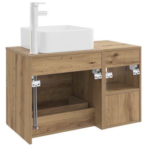 ZESTAW MEBLI ŁAZIENKOWYCH 2 PCS DĄB ARTISAN DREWNO INŻYNIERYJNE