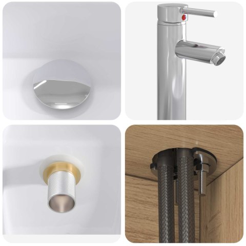 ZESTAW MEBLI ŁAZIENKOWYCH 2 PCS DĄB ARTISAN DREWNO INŻYNIERYJNE