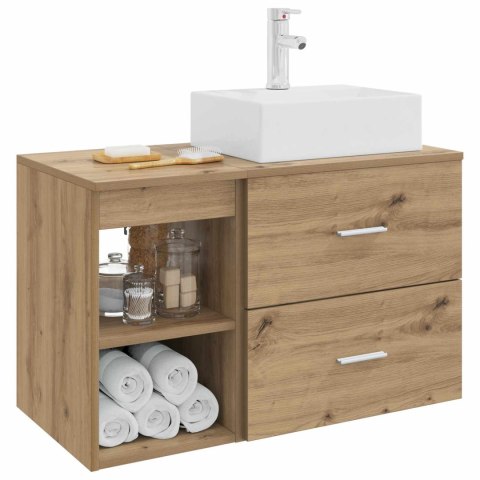 ZESTAW MEBLI ŁAZIENKOWYCH 2 PCS DĄB ARTISAN DREWNO INŻYNIERYJNE