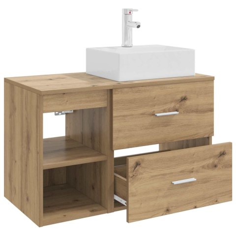 ZESTAW MEBLI ŁAZIENKOWYCH 2 PCS DĄB ARTISAN DREWNO INŻYNIERYJNE