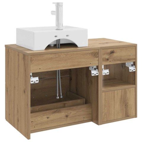 ZESTAW MEBLI ŁAZIENKOWYCH 2 PCS DĄB ARTISAN DREWNO INŻYNIERYJNE