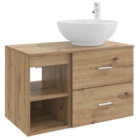 ZESTAW MEBLI ŁAZIENKOWYCH 2 PCS DĄB ARTISAN DREWNO INŻYNIERYJNE