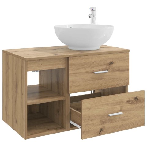 ZESTAW MEBLI ŁAZIENKOWYCH 2 PCS DĄB ARTISAN DREWNO INŻYNIERYJNE