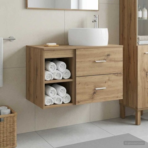ZESTAW MEBLI ŁAZIENKOWYCH 2 PCS DĄB ARTISAN DREWNO INŻYNIERYJNE