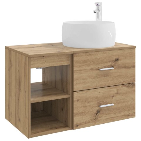 ZESTAW MEBLI ŁAZIENKOWYCH 2 PCS DĄB ARTISAN DREWNO INŻYNIERYJNE