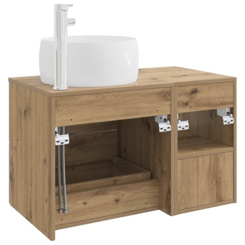 ZESTAW MEBLI ŁAZIENKOWYCH 2 PCS DĄB ARTISAN DREWNO INŻYNIERYJNE