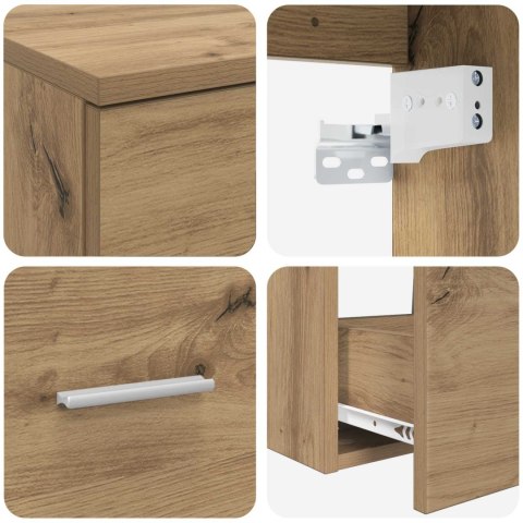 ZESTAW MEBLI ŁAZIENKOWYCH 2 PCS DĄB ARTISAN DREWNO INŻYNIERYJNE