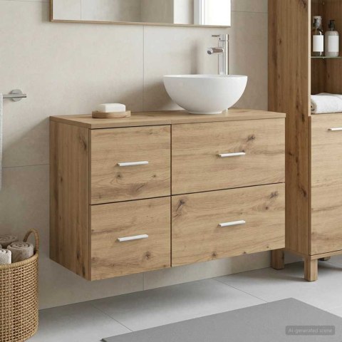 ZESTAW MEBLI ŁAZIENKOWYCH 2 PCS DĄB ARTISAN DREWNO INŻYNIERYJNE