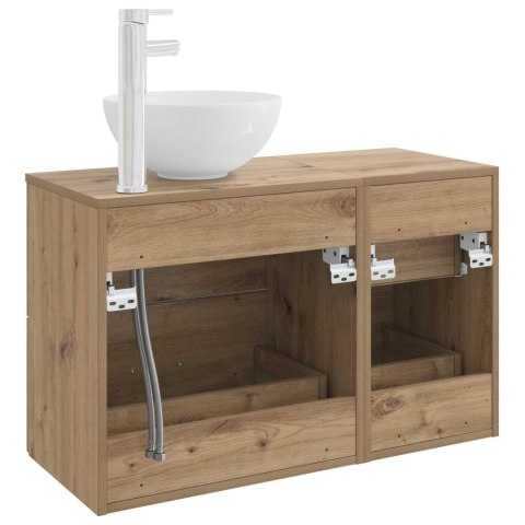 ZESTAW MEBLI ŁAZIENKOWYCH 2 PCS DĄB ARTISAN DREWNO INŻYNIERYJNE
