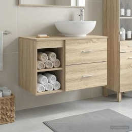 ZESTAW MEBLI ŁAZIENKOWYCH 2 PCS DĄB SONOMA DREWNO INŻYNIERYJNE