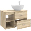 ZESTAW MEBLI ŁAZIENKOWYCH 2 PCS DĄB SONOMA DREWNO INŻYNIERYJNE