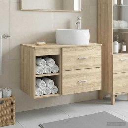 ZESTAW MEBLI ŁAZIENKOWYCH 2 PCS DĄB SONOMA DREWNO INŻYNIERYJNE