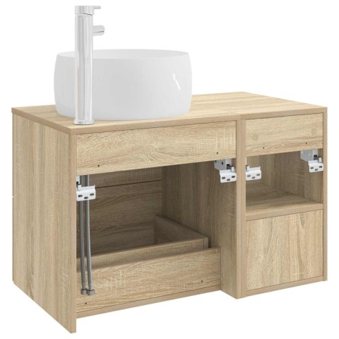 ZESTAW MEBLI ŁAZIENKOWYCH 2 PCS DĄB SONOMA DREWNO INŻYNIERYJNE