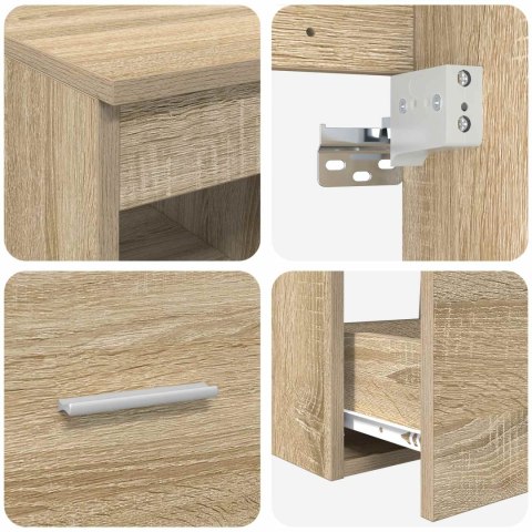 ZESTAW MEBLI ŁAZIENKOWYCH 2 PCS DĄB SONOMA DREWNO INŻYNIERYJNE