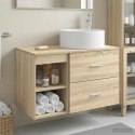 ZESTAW MEBLI ŁAZIENKOWYCH 2 PCS DĄB SONOMA DREWNO INŻYNIERYJNE