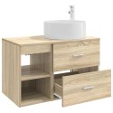 ZESTAW MEBLI ŁAZIENKOWYCH 2 PCS DĄB SONOMA DREWNO INŻYNIERYJNE