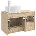 ZESTAW MEBLI ŁAZIENKOWYCH 2 PCS DĄB SONOMA DREWNO INŻYNIERYJNE