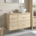 ZESTAW MEBLI ŁAZIENKOWYCH 2 PCS DĄB SONOMA DREWNO INŻYNIERYJNE