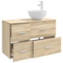 ZESTAW MEBLI ŁAZIENKOWYCH 2 PCS DĄB SONOMA DREWNO INŻYNIERYJNE