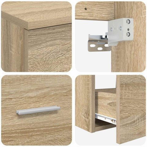 ZESTAW MEBLI ŁAZIENKOWYCH 2 PCS DĄB SONOMA DREWNO INŻYNIERYJNE