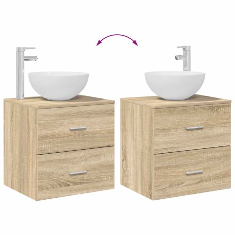 ZESTAW MEBLI ŁAZIENKOWYCH 2 PCS DĄB SONOMA DREWNO INŻYNIERYJNE