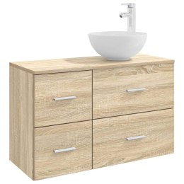 ZESTAW MEBLI ŁAZIENKOWYCH 2 PCS DĄB SONOMA DREWNO INŻYNIERYJNE