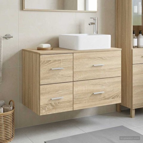 ZESTAW MEBLI ŁAZIENKOWYCH 2 PCS DĄB SONOMA DREWNO INŻYNIERYJNE